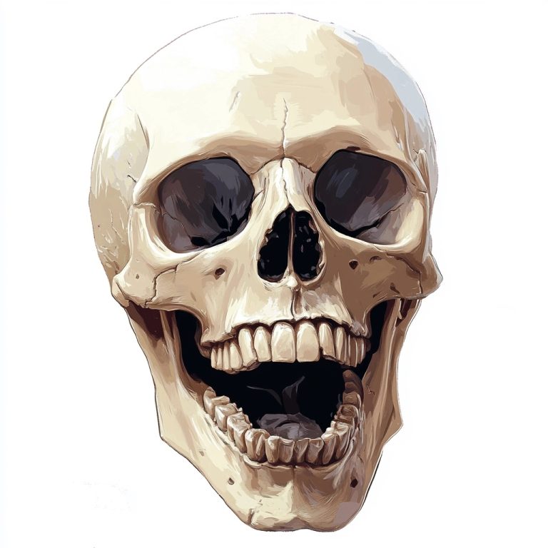 2D Skull Illustration Front View