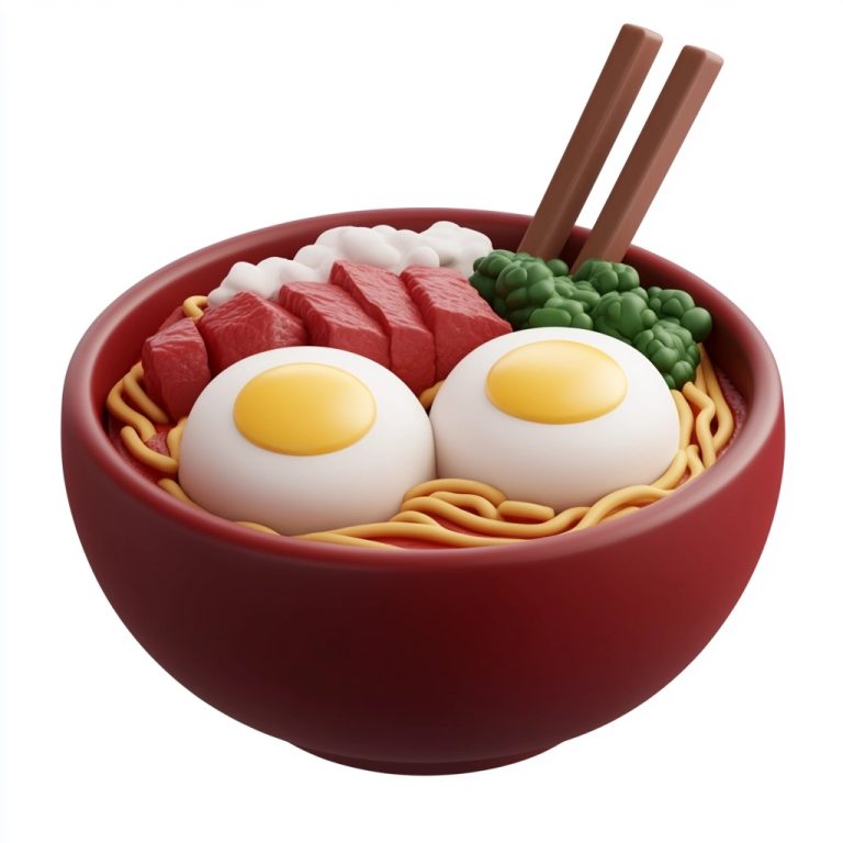 3D Burgundy Ramen Icon