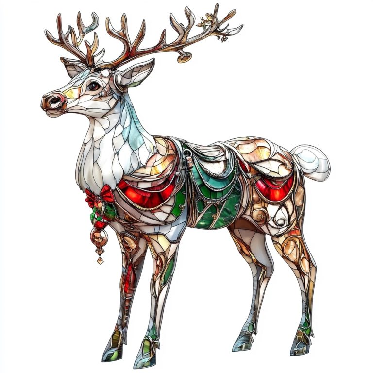 3D Stained Glass Reindeer