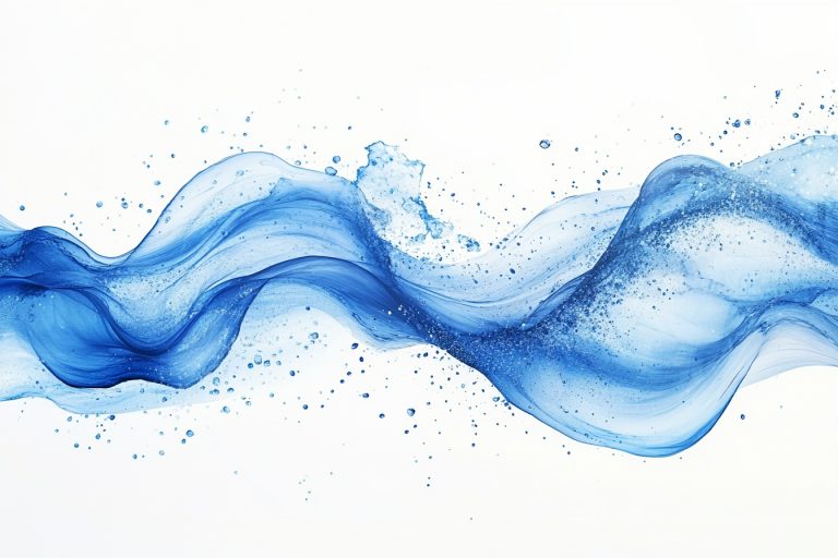 Abstract Blue Wave Watercolor