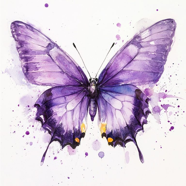 Abstract Purple Butterfly Splash