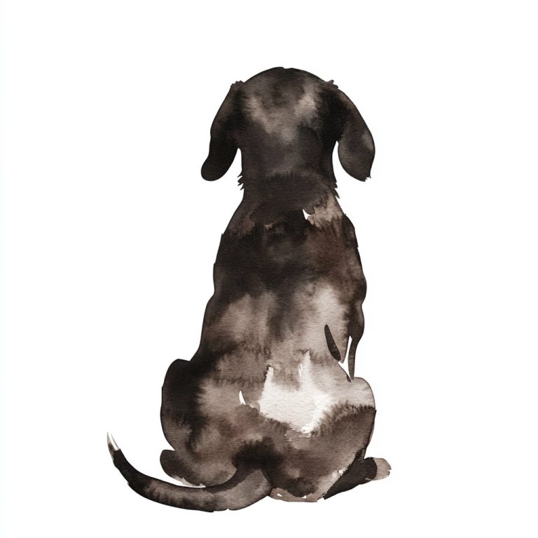 Abstract Watercolor Dachshund Portrait