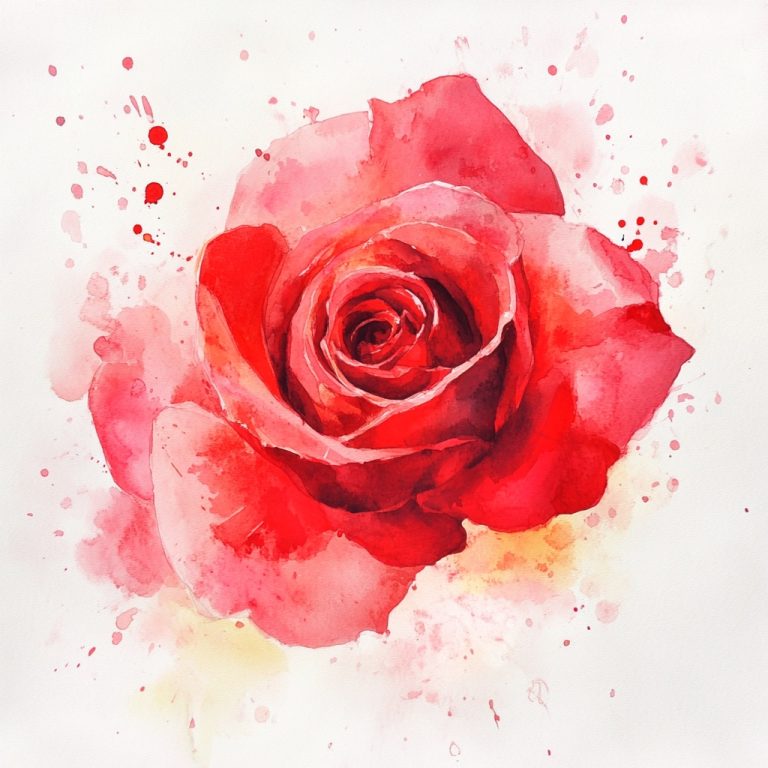 Abstract Watercolor Rose