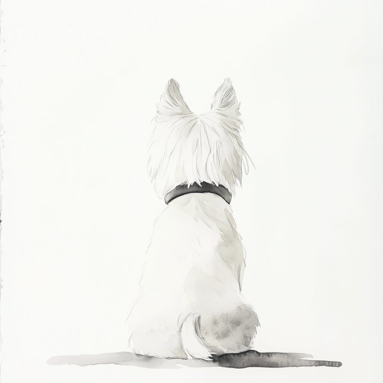 Abstract Westie Watercolor