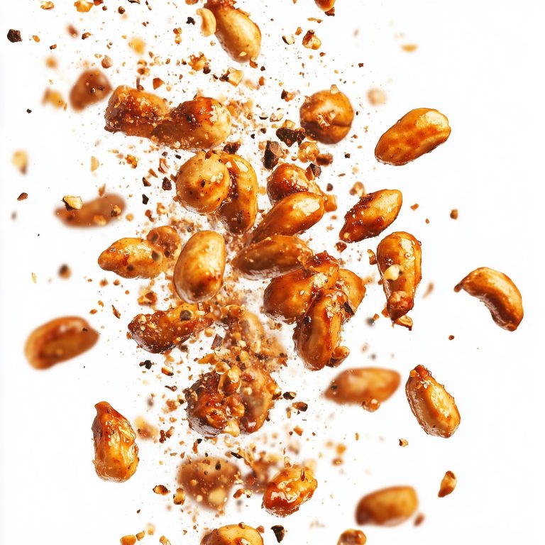 Airborne BBQ Peanuts Stockphoto