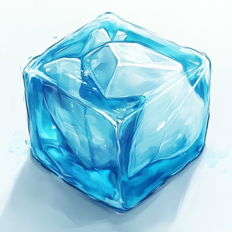 Anime Ice Cube Illustration