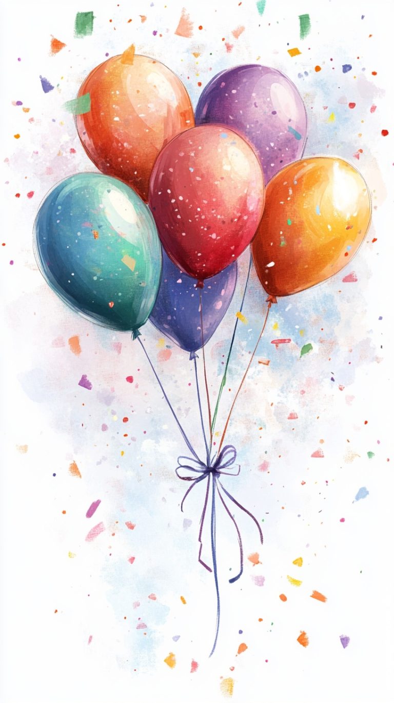 Aquarelle Birthday Illustration