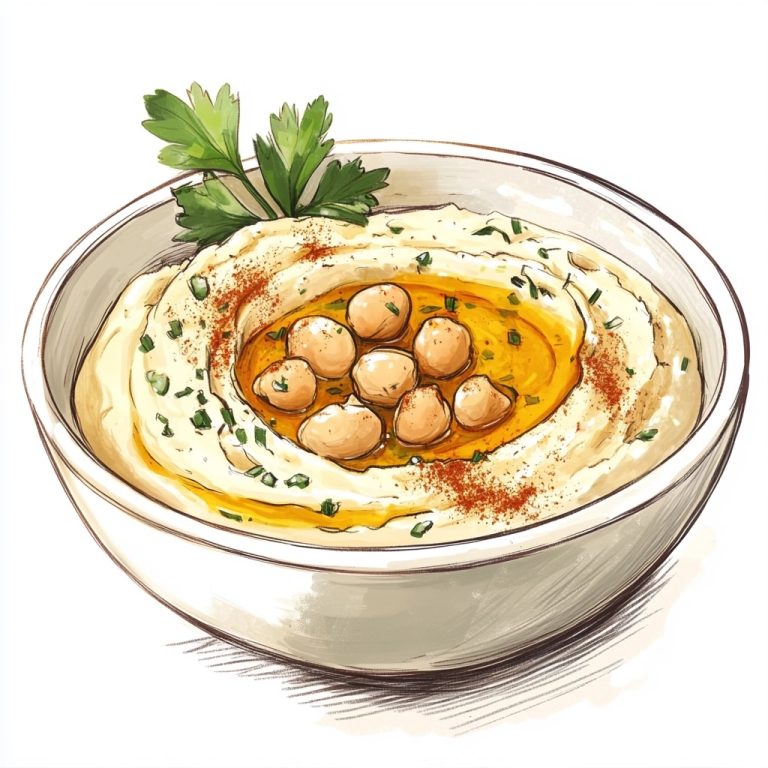 Authentic Lebanese Hummus Illustration