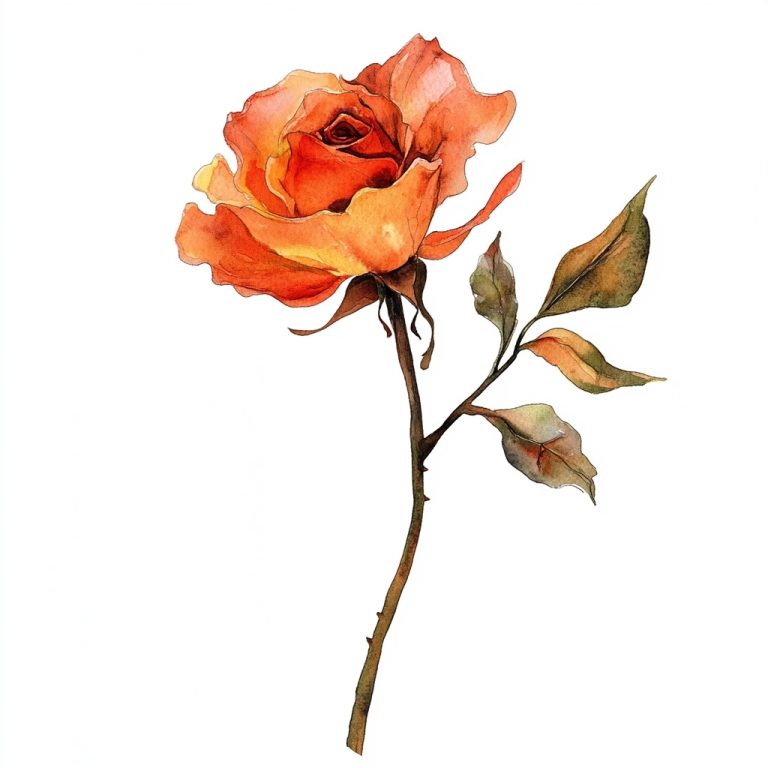 Autumn Rose Watercolor Design