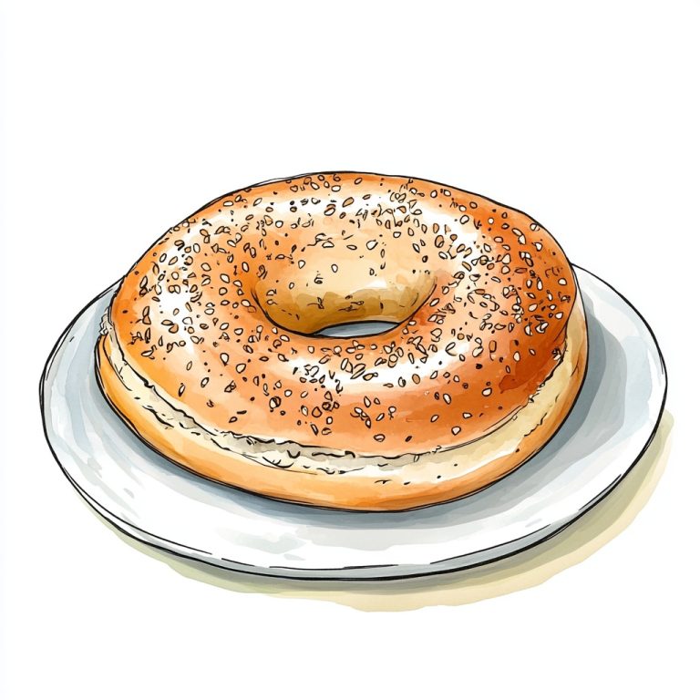 Bagel Illustration in Blake Style