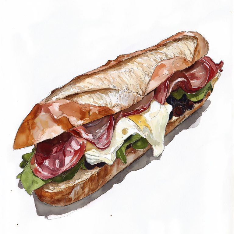 Baguette Sandwich Illustration