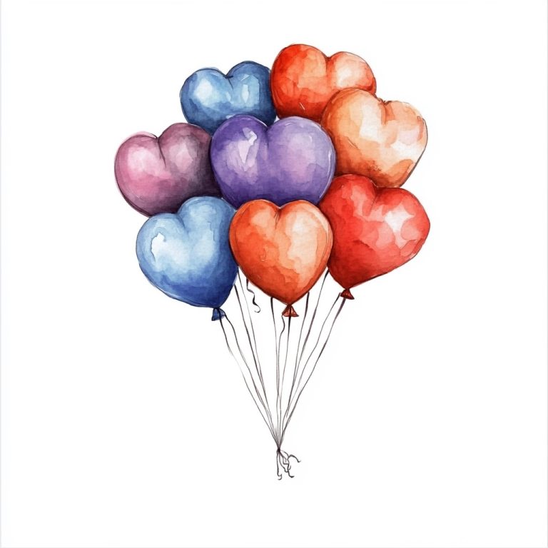 Balloons Illustration on White