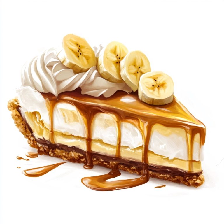 Banoffee Slice PNG Illustration