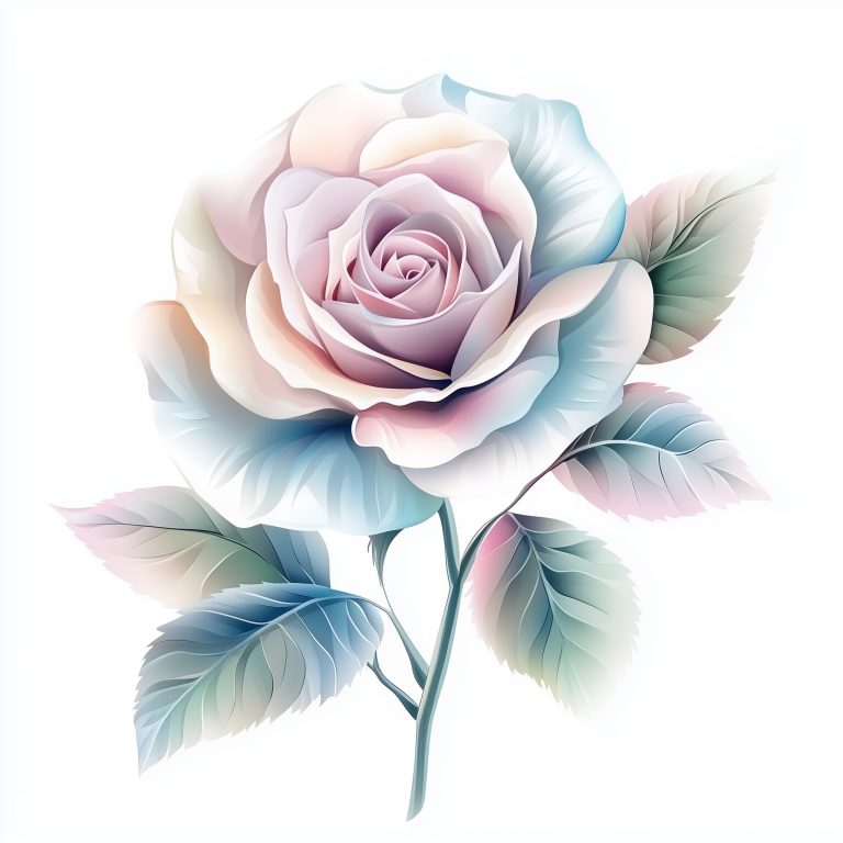 Baroque Rose Ombre Illustration