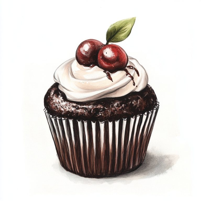 Black Forest Muffin Illustration