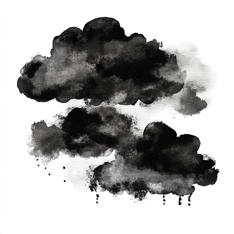 Black Watercolor Clouds Illustration