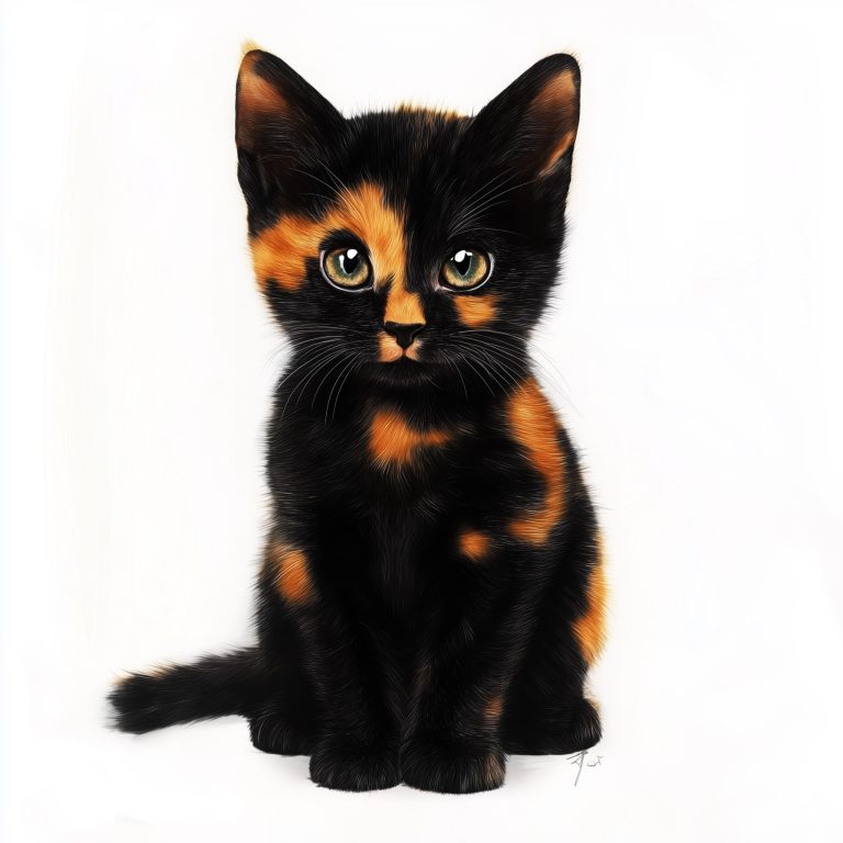 Black and Orange Kitten Portrait