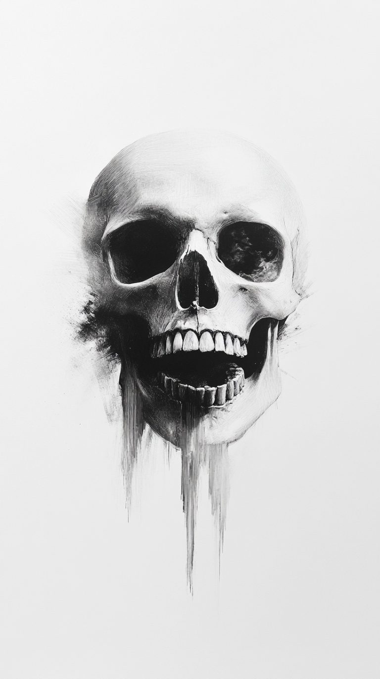 Black and White Skull Portrait