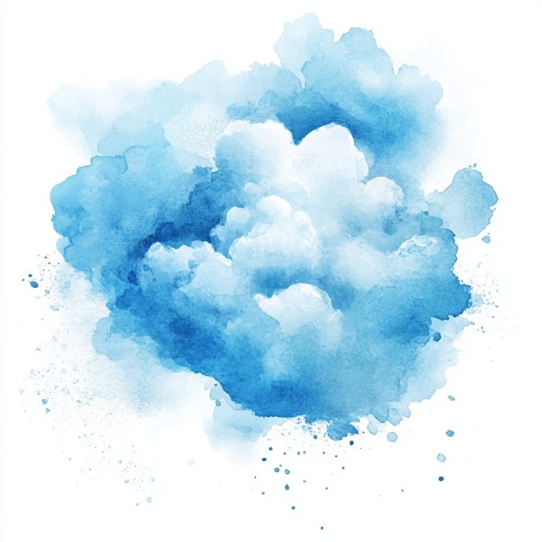 Blended Blue Watercolor Cloud