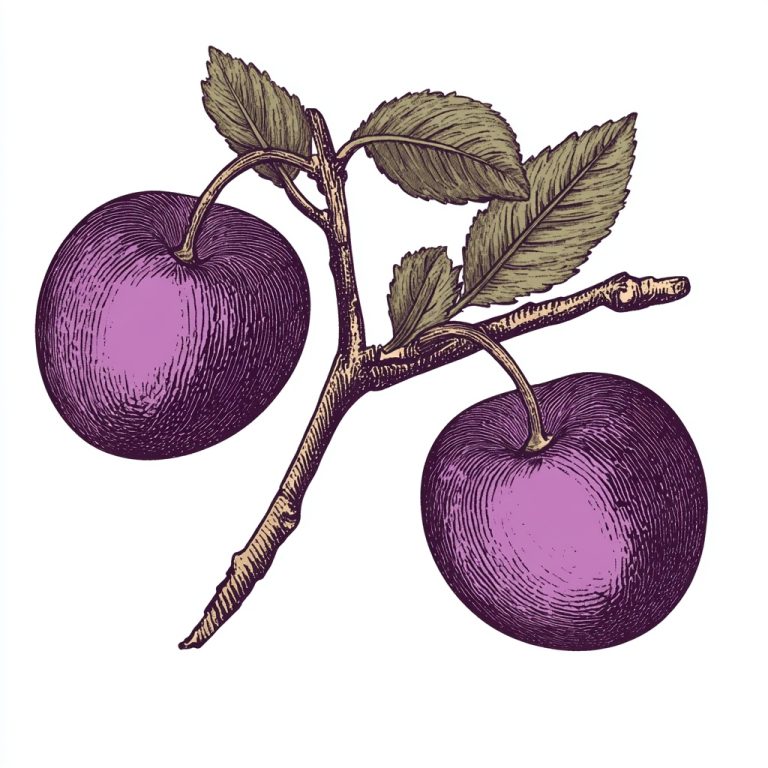 Block Print Plum Design