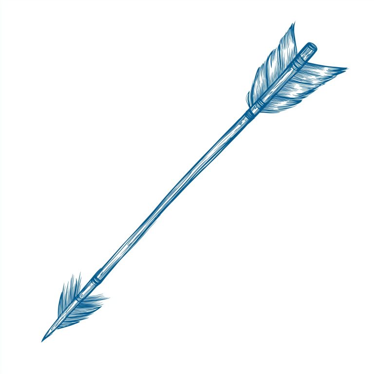 Blue Arrow Line Art