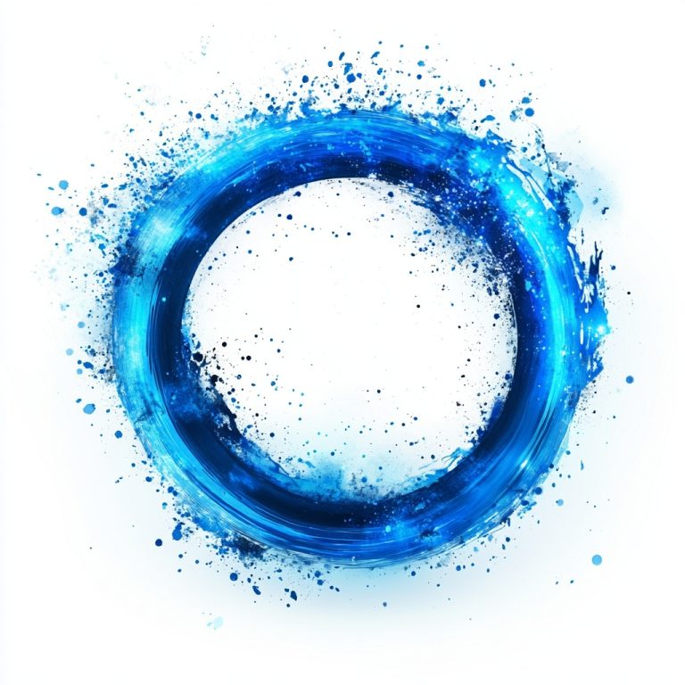 Blue Circle on White