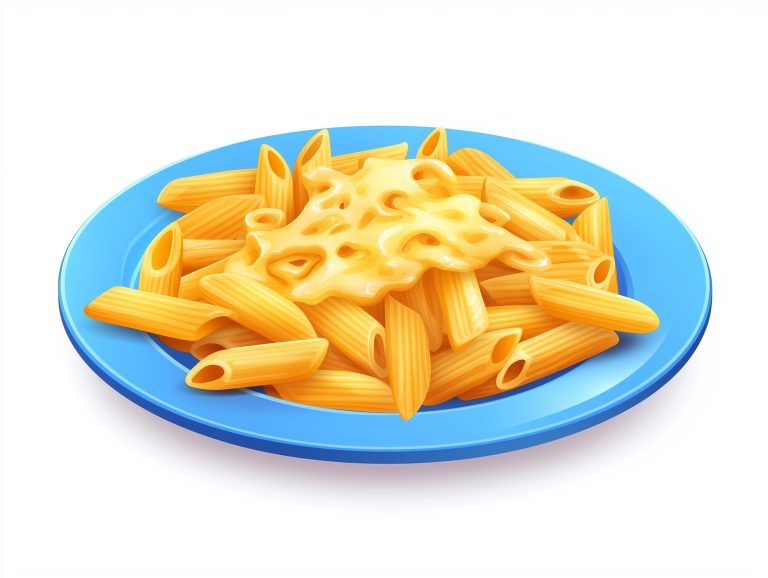 Blue Pasta Plate Illustration