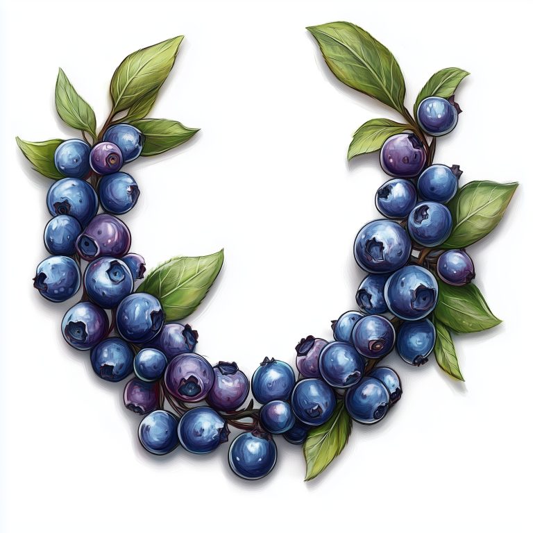 Blueberries Collar Digital Art