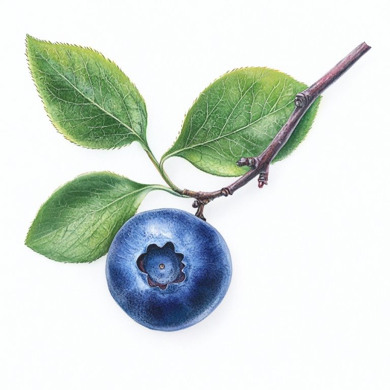 Blueberry Branch Illustration