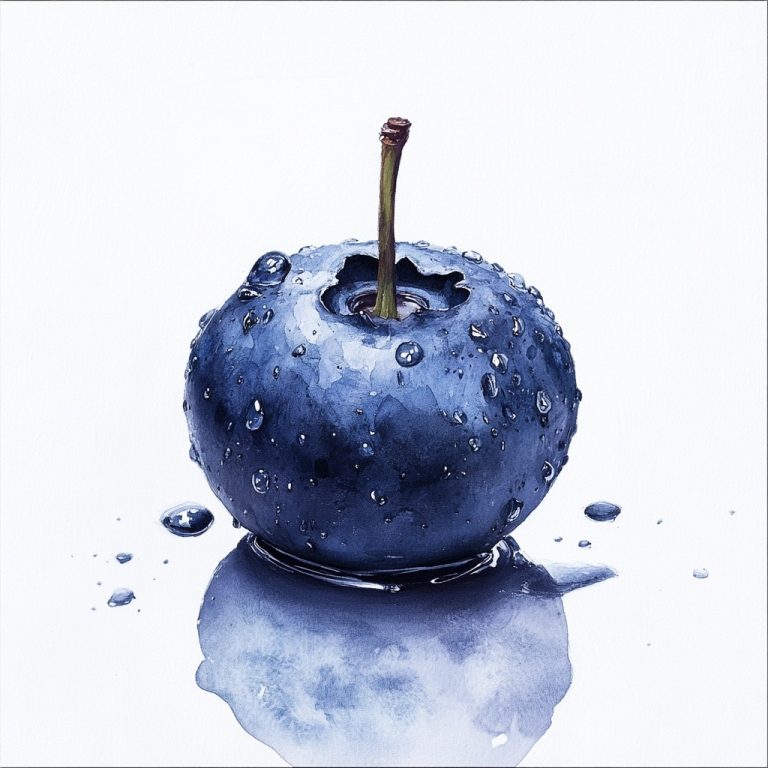 Blueberry on White Background