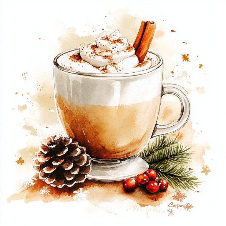 Boho Christmas Coffee Clipart