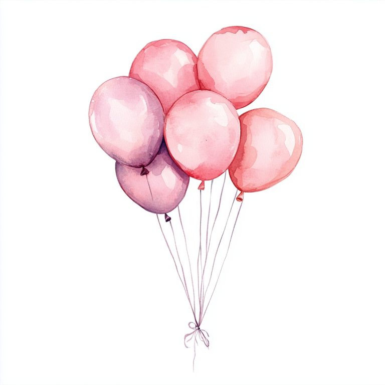 Boho Watercolor Balloon Bunch