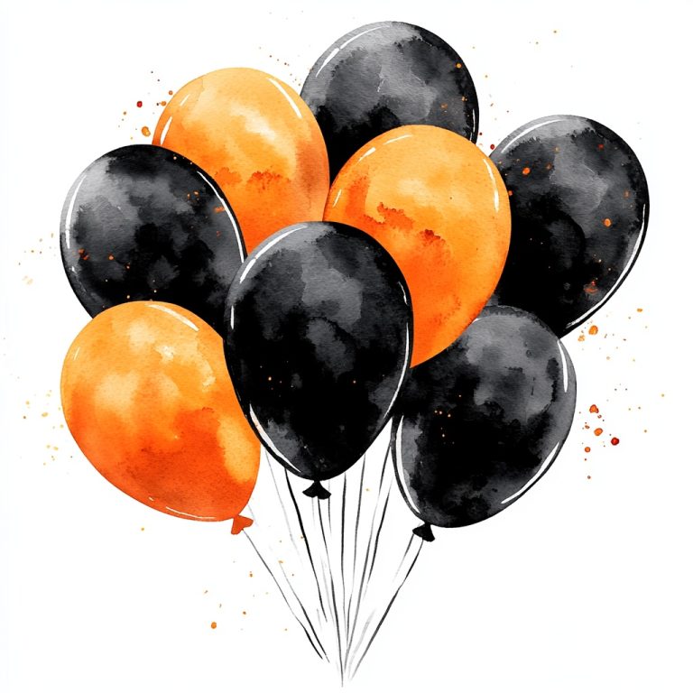 Boho Watercolor Halloween Balloons