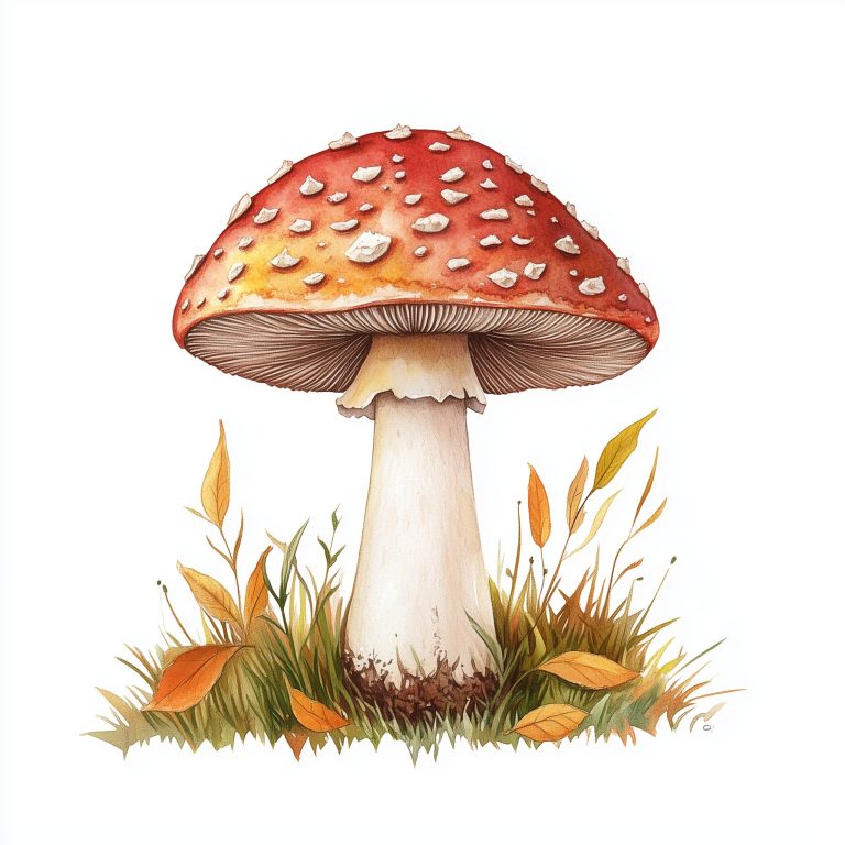 Boho Watercolor Mushroom Clipart