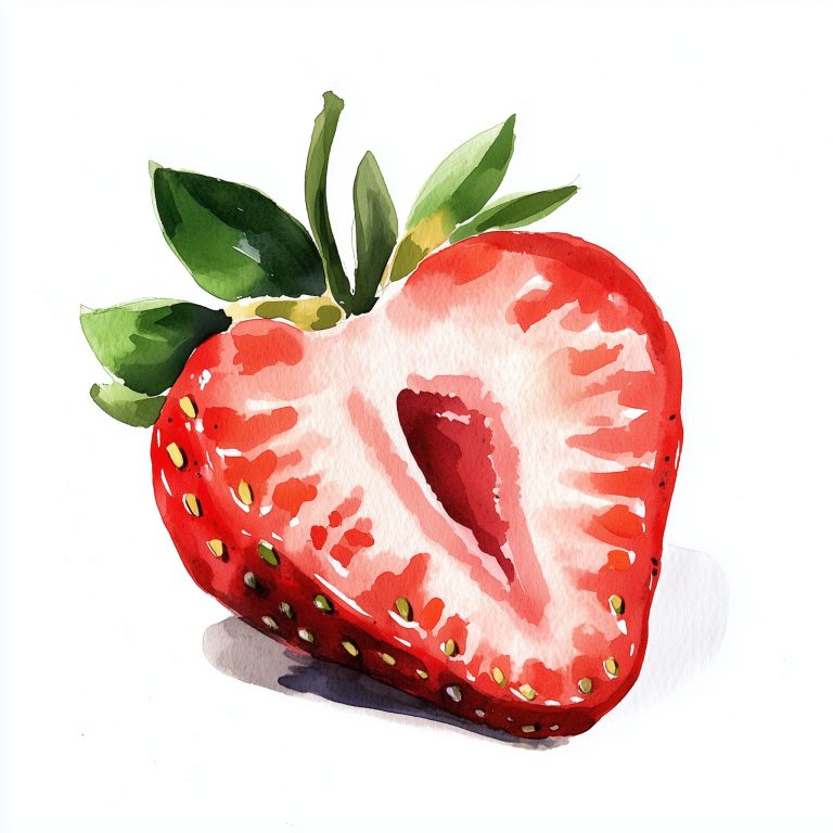 Bold Watercolor Strawberry Slice