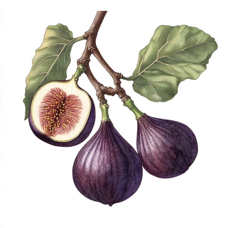 Botanical Fig Fruit Illustration