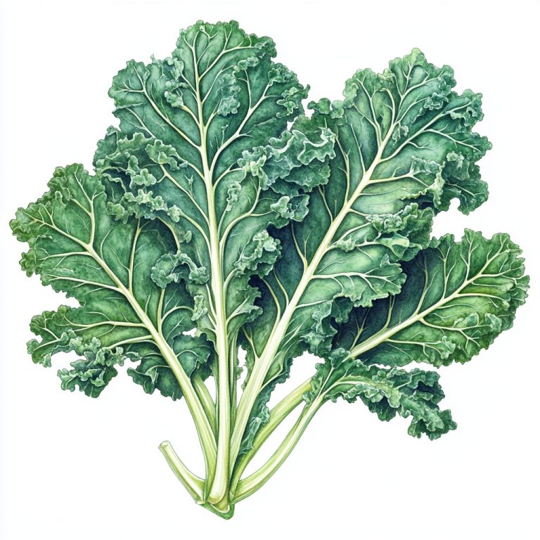 Botanical Kale Leaf Illustration