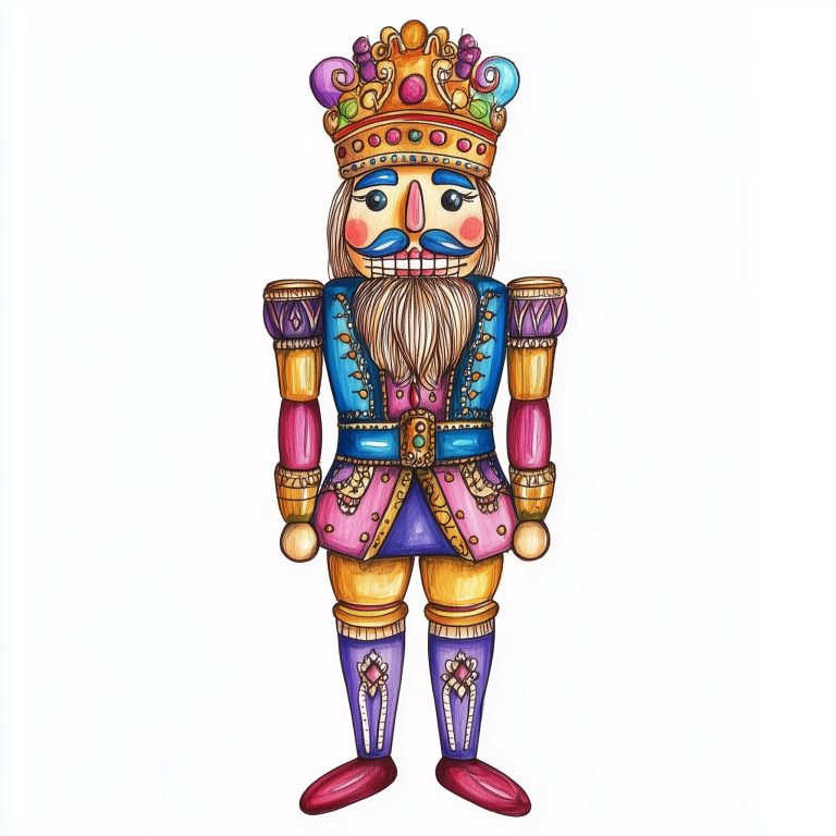 Brightly Colored Nutcracker Illustration