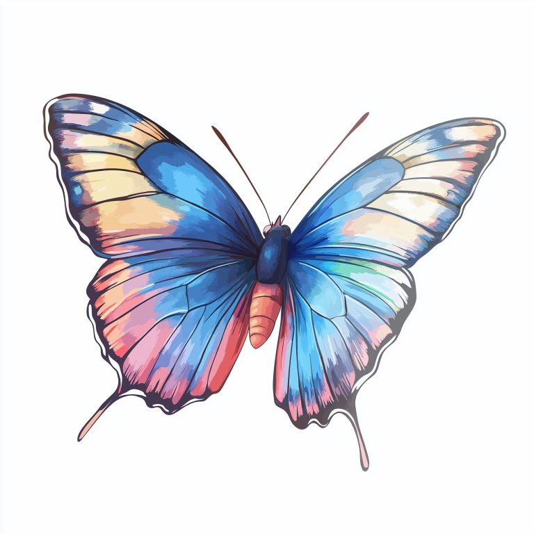 Butterfly Illustration on White