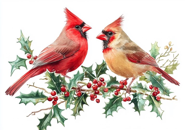 Cardinals in Cassatt Style