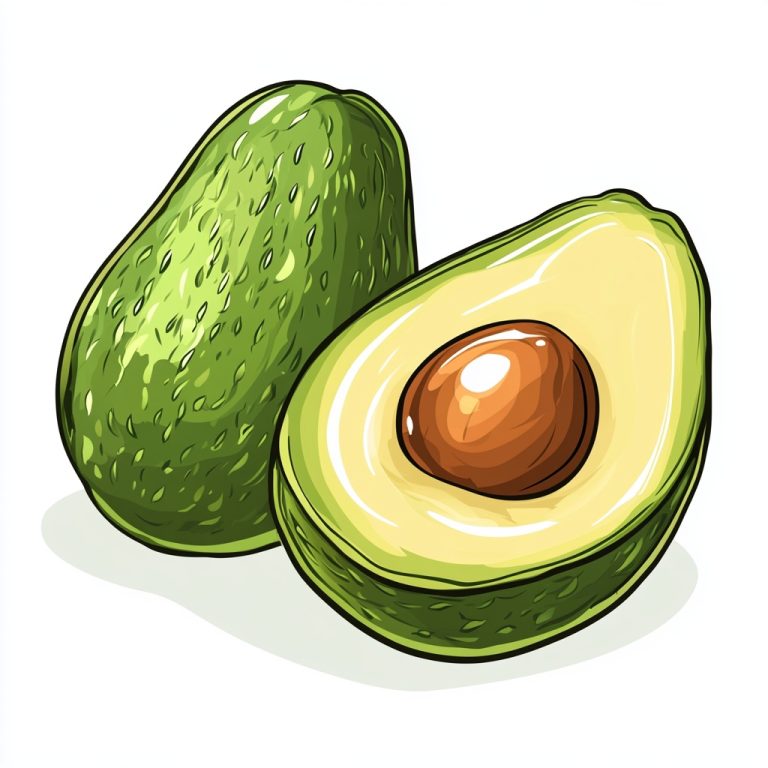 Cartoon Avocado Halves