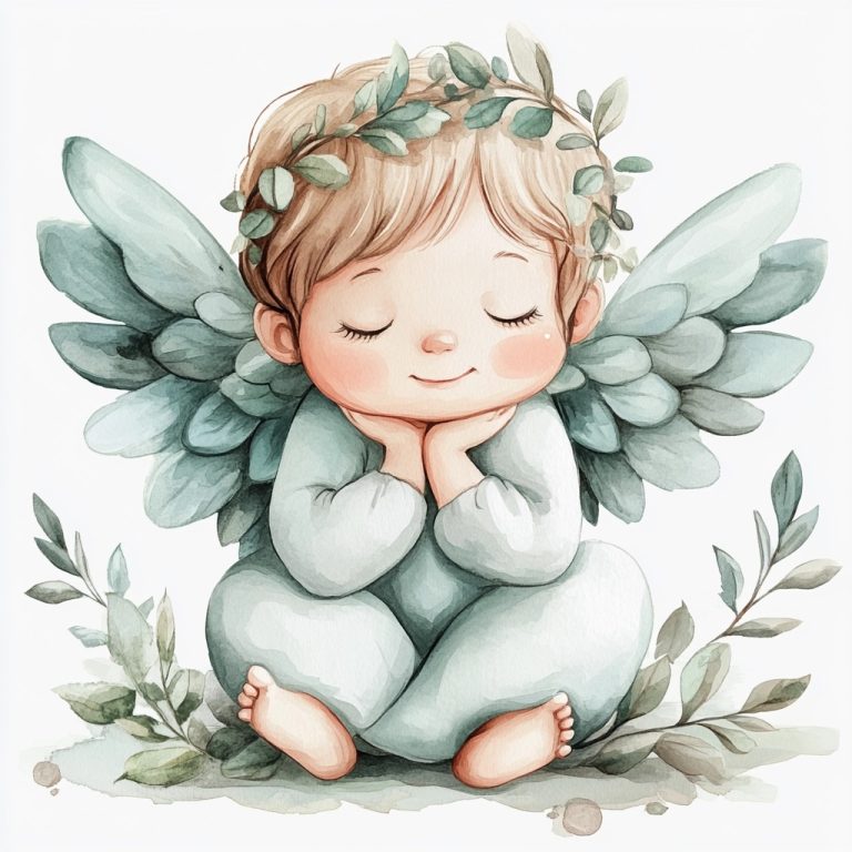 Cartoon Baby Angel Watercolor