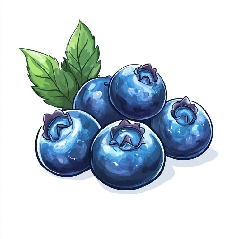 Cartoon Blueberries on White