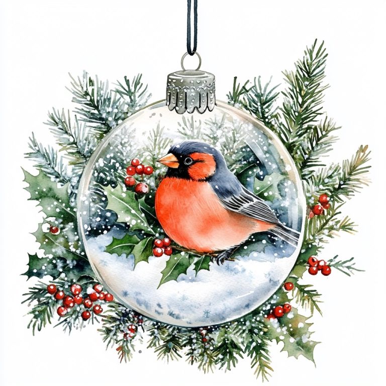 Cartoon Bullfinch Ornamentation