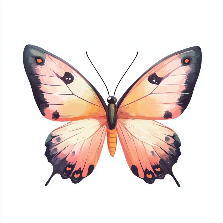 Cartoon Butterfly in Pastels