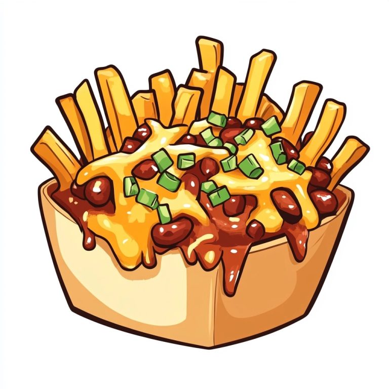 Cartoon Chili Cheese Fries