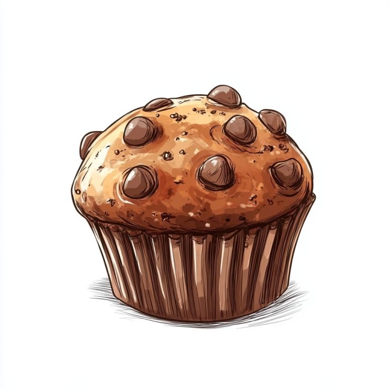 Cartoon Chocolate Muffin Sketch