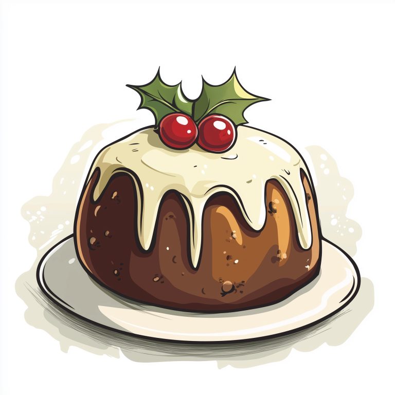 Cartoon Christmas Pudding Illustration