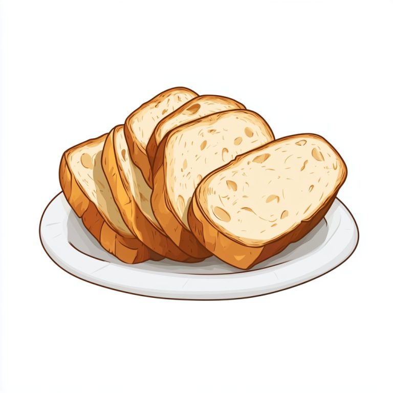 Cartoon Ciabatta on Plate