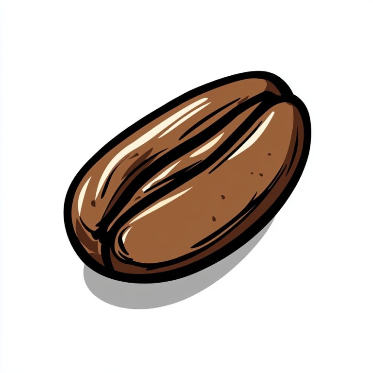 Cartoon Coffee Bean Outline